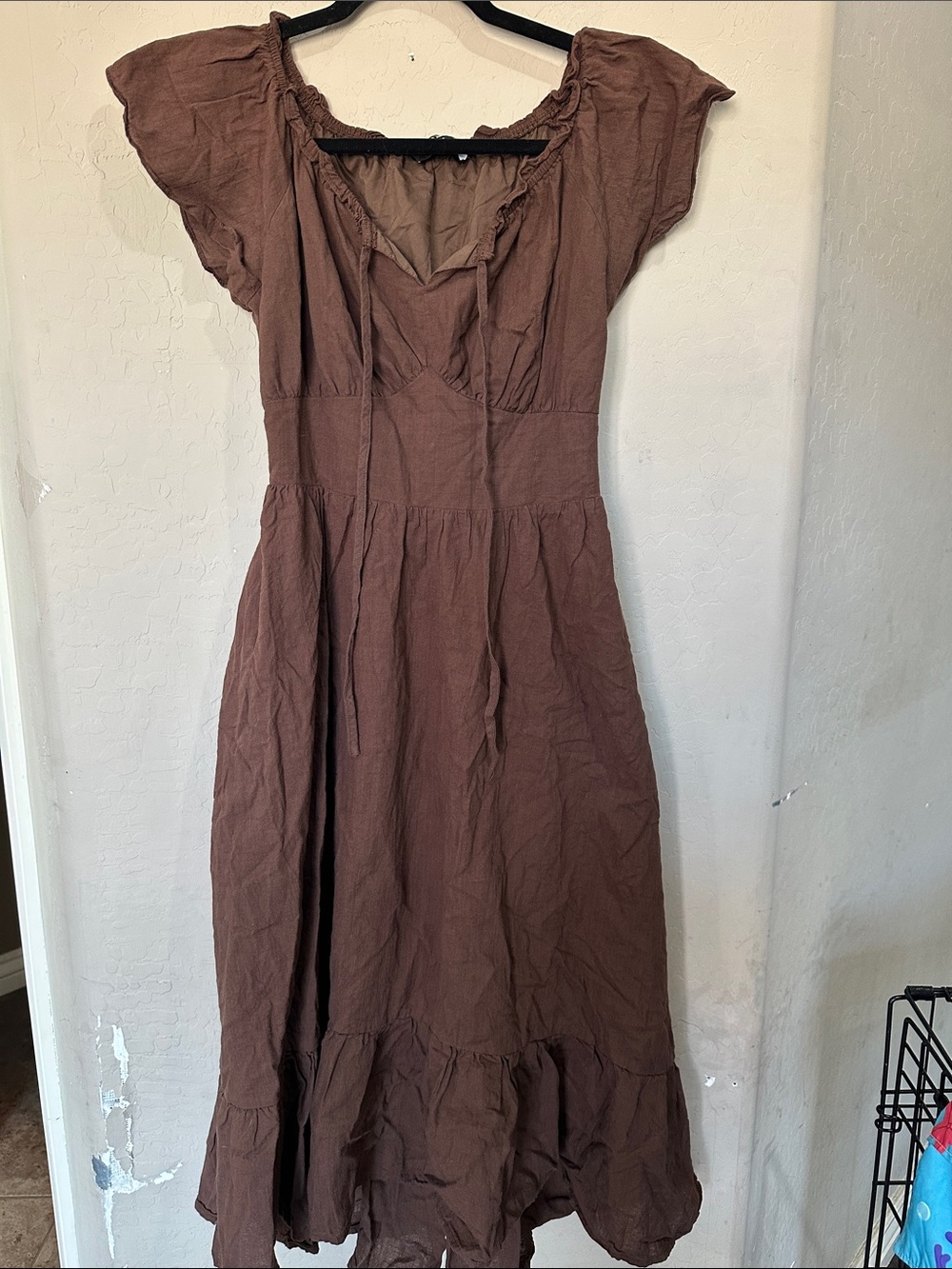 Renaissance Ruffle Sleeves Cotton Pocket Dresses